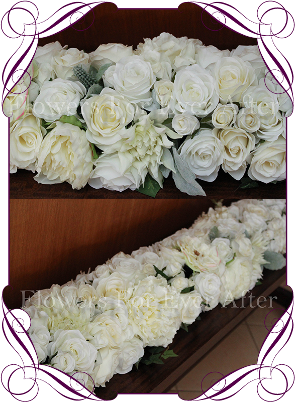 Silk Wedding Flowers Melbourne, Silk Wedding Flower - Ivory Flower Garland (608x822), Png Download
