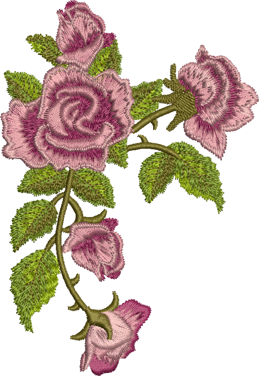 Clasic Rose Garland - Floral Embroidery Designs Png (511x741), Png Download