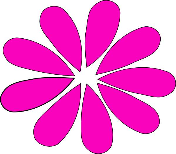 Pink And Green Daisy - Clip Art (600x526), Png Download
