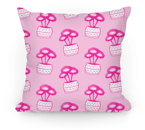 Pink Daisy Pattern Pillow - Pillow (484x484), Png Download
