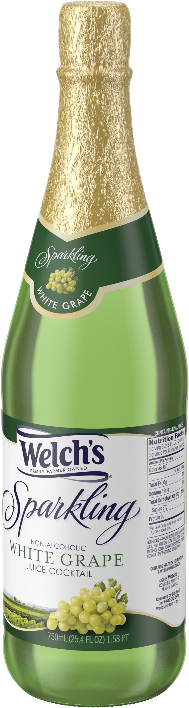 Welch's Sparkling Juice Cocktail, White Grape, - Welch's Sparkling (3000x3000), Png Download