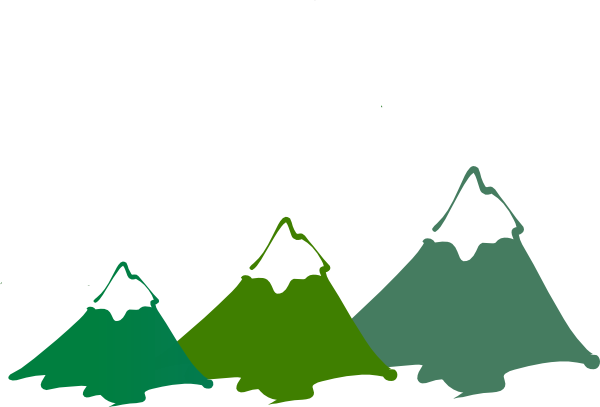 Image Free Library Three Mountain Peaks Green - Mountain Clip Art (600x407), Png Download
