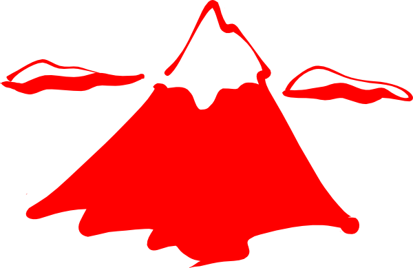 Png Stock Mountain In Red Clip - Mountain Clip Art (600x389), Png Download