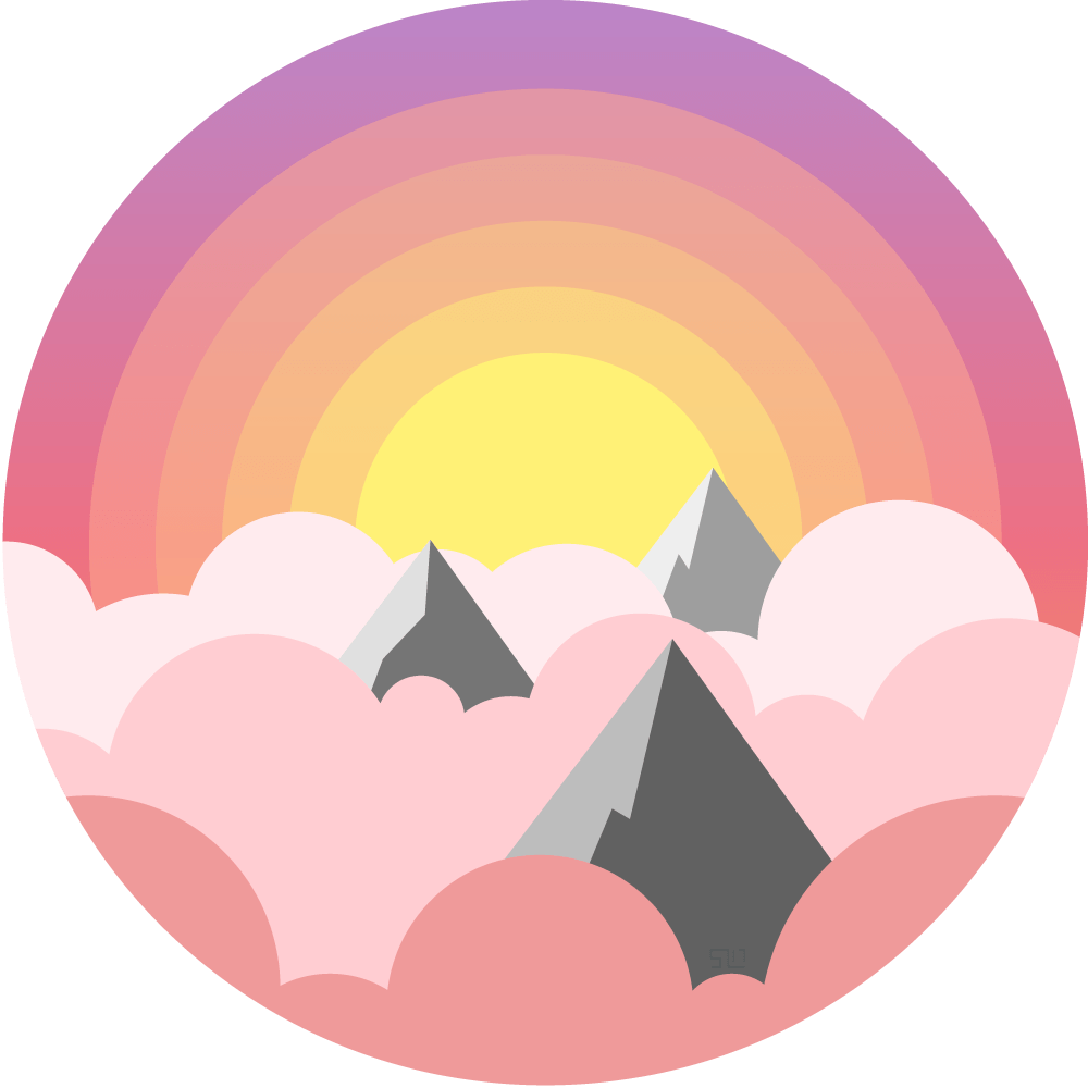 Day And Night Above The Clouds - Vector Graphics (1000x1000), Png Download