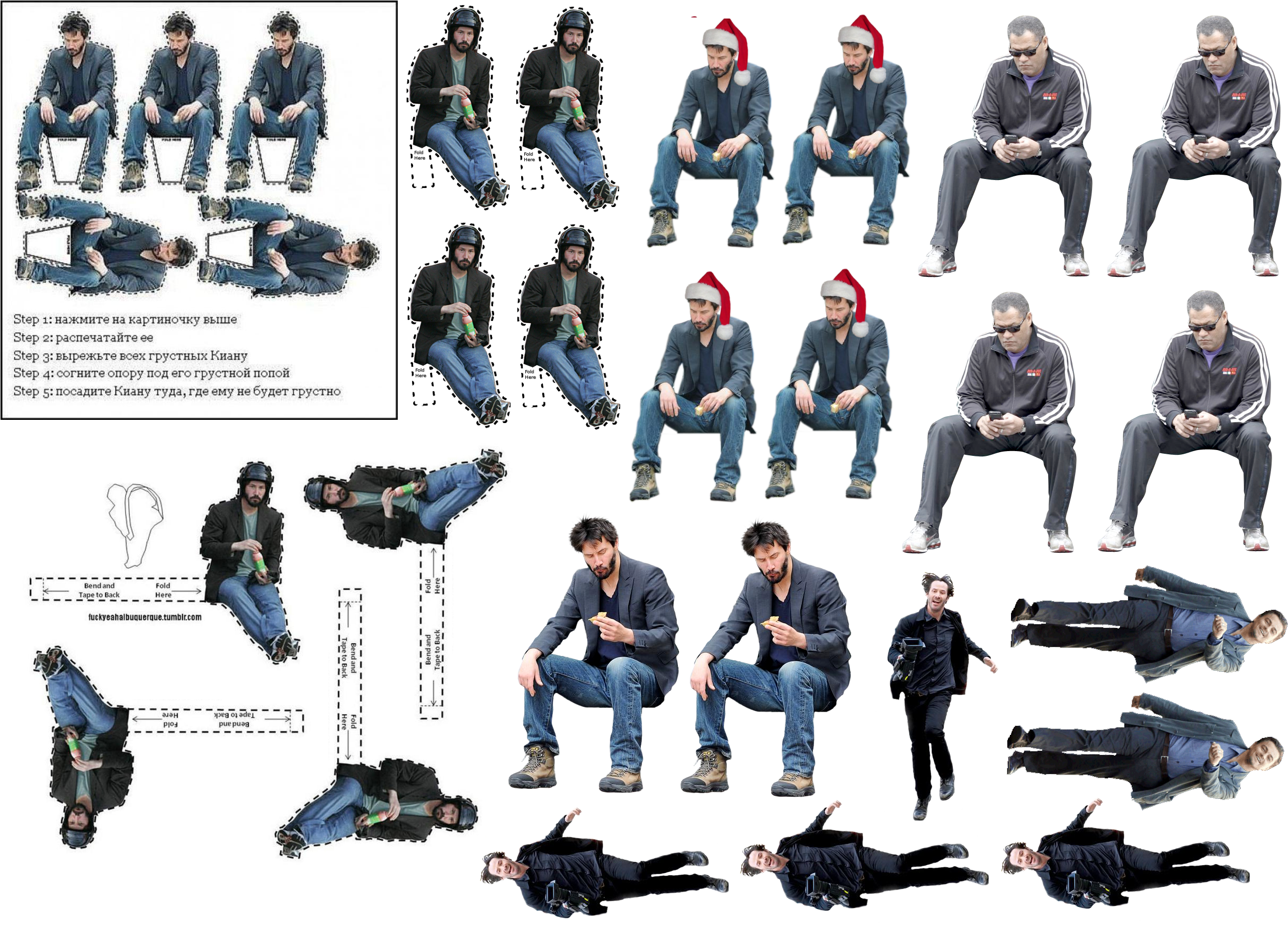 Fold Here Fold Step - Sad Keanu Cut Out (2480x1754), Png Download