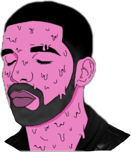 Drake Fakelove Pink Dripping Trill Sticker Freetoedit - Drake Sticker Png (431x502), Png Download