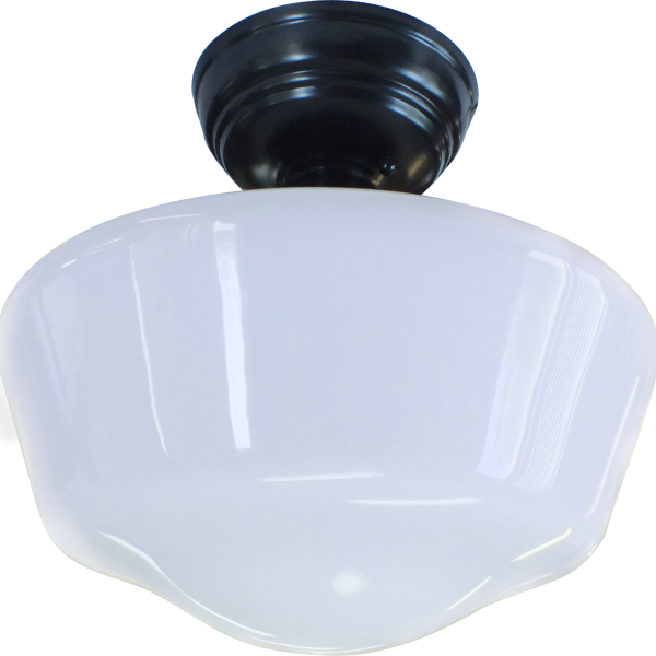 Milk Glass Schoolhouse Lighting 16" Direct Ceiling - Serving Tray (600x600), Png Download
