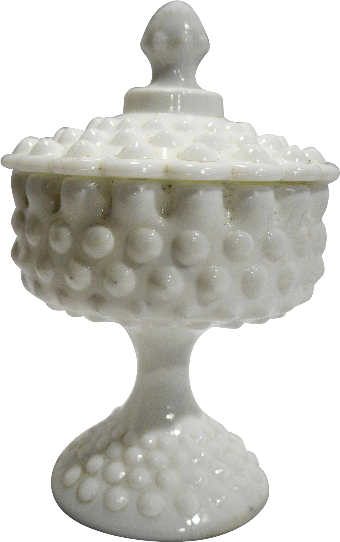 Fenton Hobnail White Milk Glass Candy Box Pedestal - Ceramic (1870x1870), Png Download