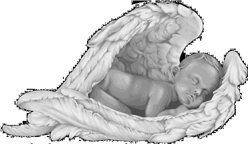 Black Granite Infant Monument 14inch Top 20inch Base - Baby Angel Sleeping Drawing (500x286), Png Download
