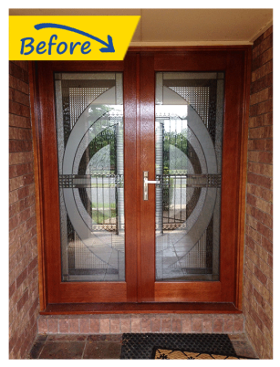 Front Door Security Screens Doors Plus Decorating Ideas - Security Double Door (395x401), Png Download