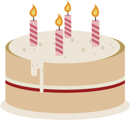 Birthday Cake Clip Art - Simple Cake Clipart Png (424x392), Png Download
