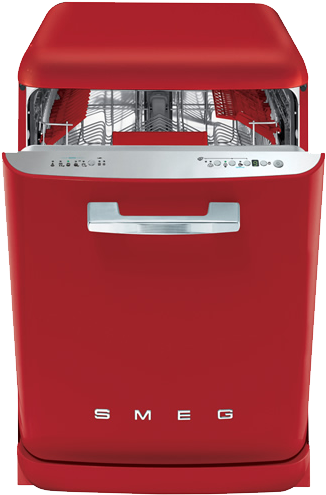 Smeg-dishwasher - Smeg Lvfabrd Free-standing Dishwasher Red 60 Cm 50's (550x660), Png Download
