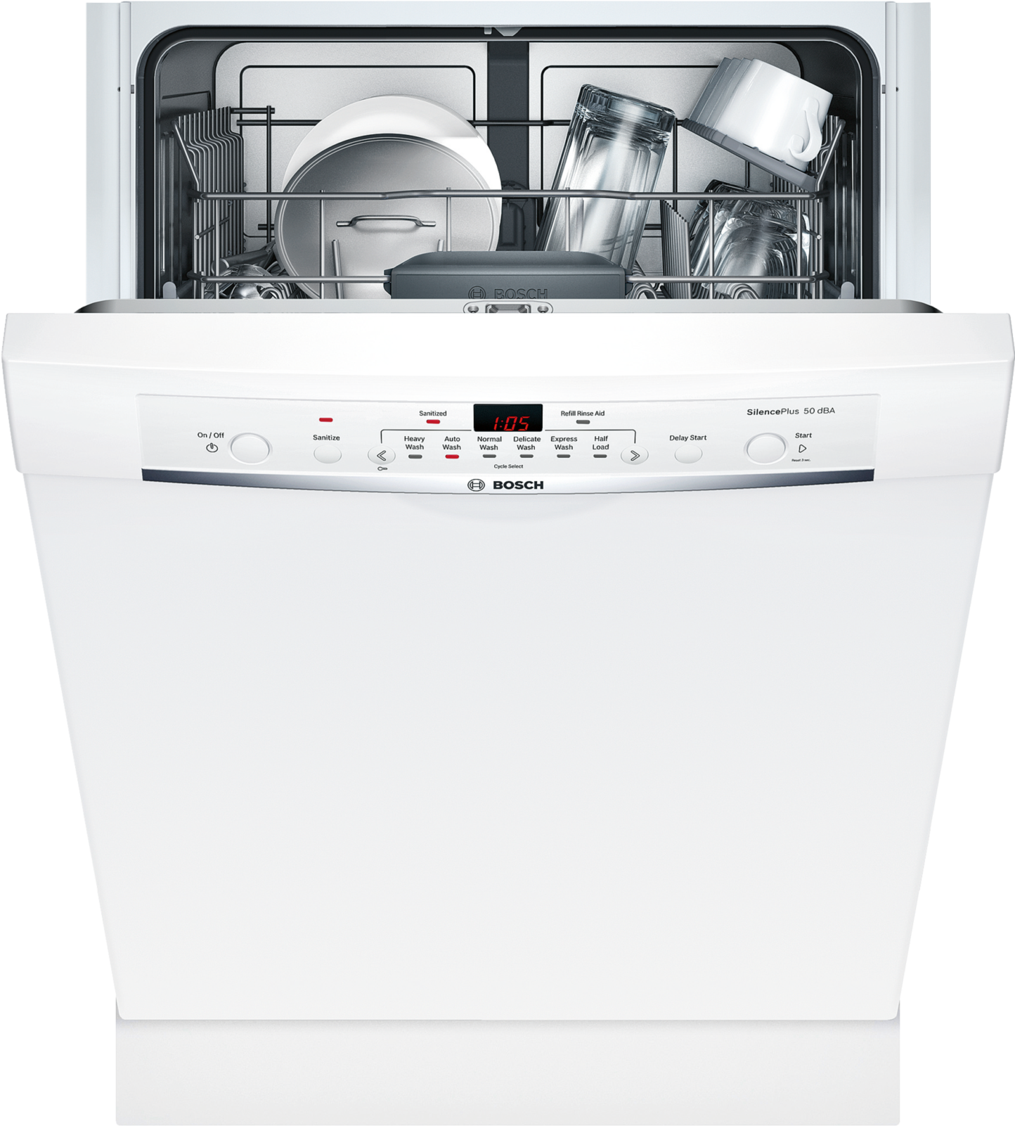 5express Wash - Bosch Ascenta 24" Built-in Dishwasher, White, She3ar72uc (1600x1600), Png Download