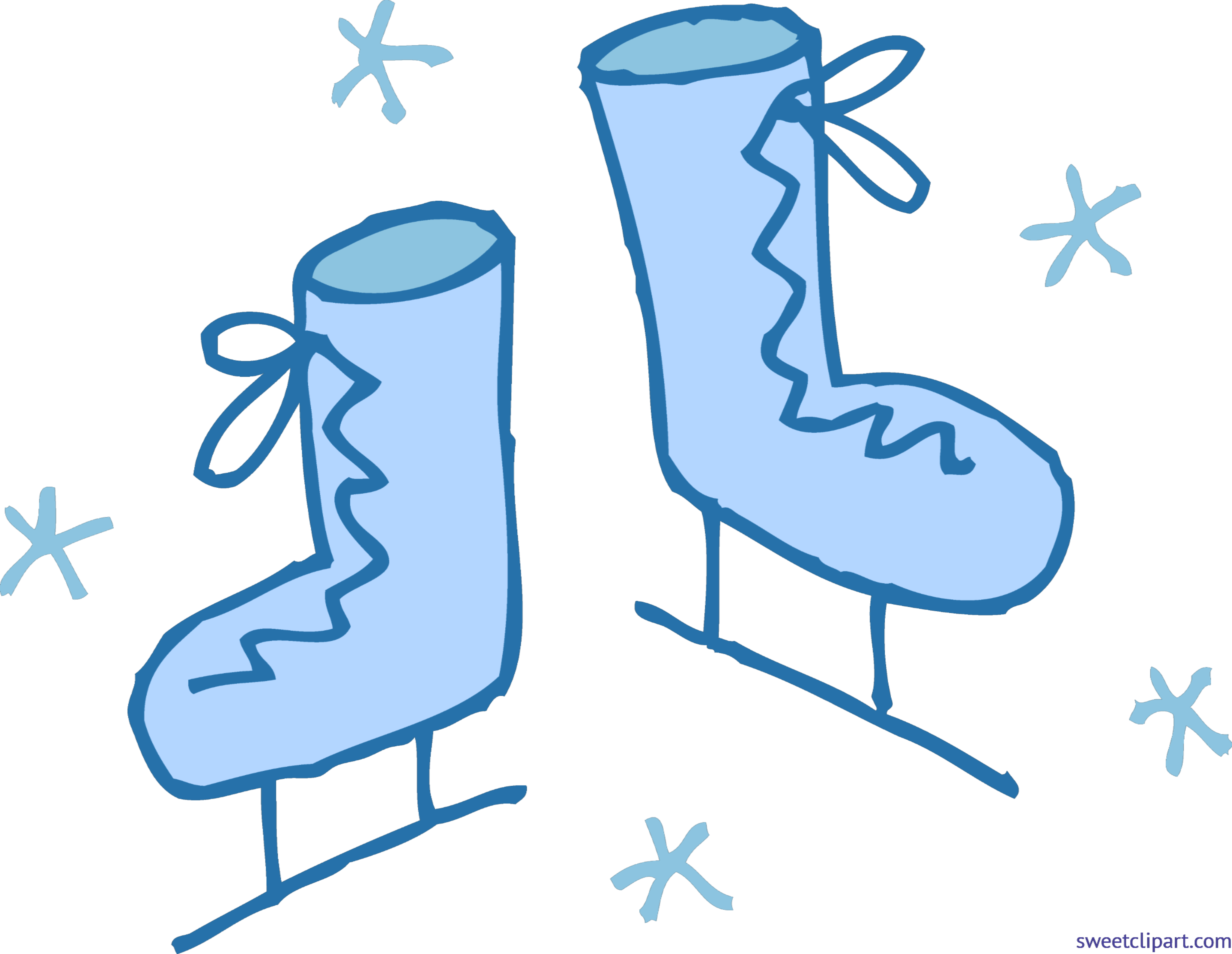 Vector Library Stock Blue Snowflakes Clip Art - Cute Ice Skates Clipart (4919x3809), Png Download