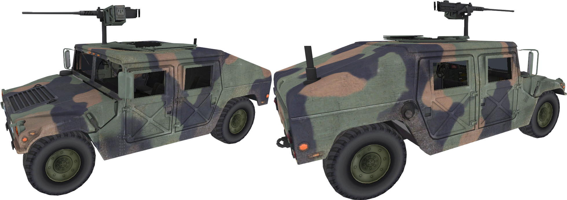 Hummer H1 In Military Version With M-60 Turret - Humvee For Gta Sa (1967x700), Png Download