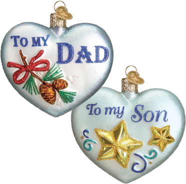 Favorite Men Heart - Heart For Father Glass Ornament By Old World Christmas (408x408), Png Download