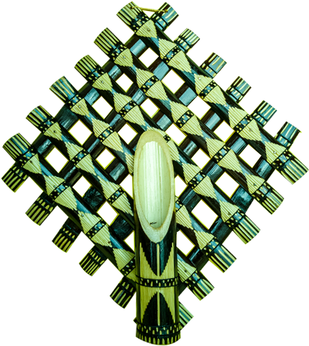 Criss-cross Bamboo Pipe Wall Flower Vase In Brown And - Vase (1000x1000), Png Download