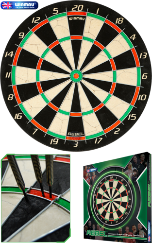 The Winmau Rebel Dartboard - Dart Board (313x500), Png Download