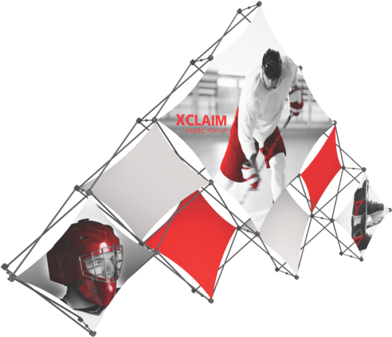 Pyramid 3d Pyramid Popup Display Xclaim 14ft 10 Kit - 14ft Xclaim 10 Quad Pyramid Fabric Popup Display Kit (800x800), Png Download
