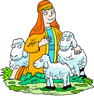 Christmas Shepherd&clipart - Clipart - Clipart - Lamb - Shepherd And Sheep Clip Art (391x400), Png Download