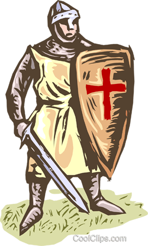 Medieval Warrior Royalty Free Vector Clip Art Illustration - Knight From Canterbury Tales (289x480), Png Download