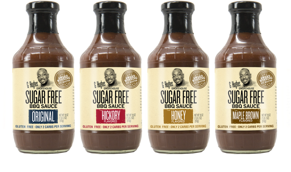 Ghughes Bbq 44 - G Hughes Sugar Free Bbq Sauce Original (1500x844), Png Download