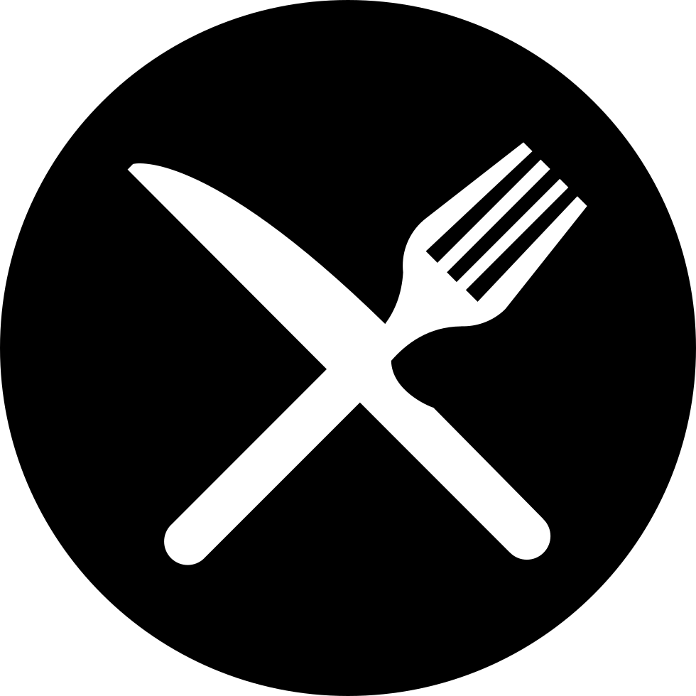 Cross Of Fork And Knife On A Plate To Not Eat Comments - Plate With Fork And Knife Logo (980x980), Png Download