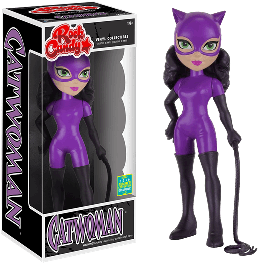 Catwoman Rock Candy Vinyl Figure Sdcc16 - Funko Rock Candy Catwoman (600x600), Png Download