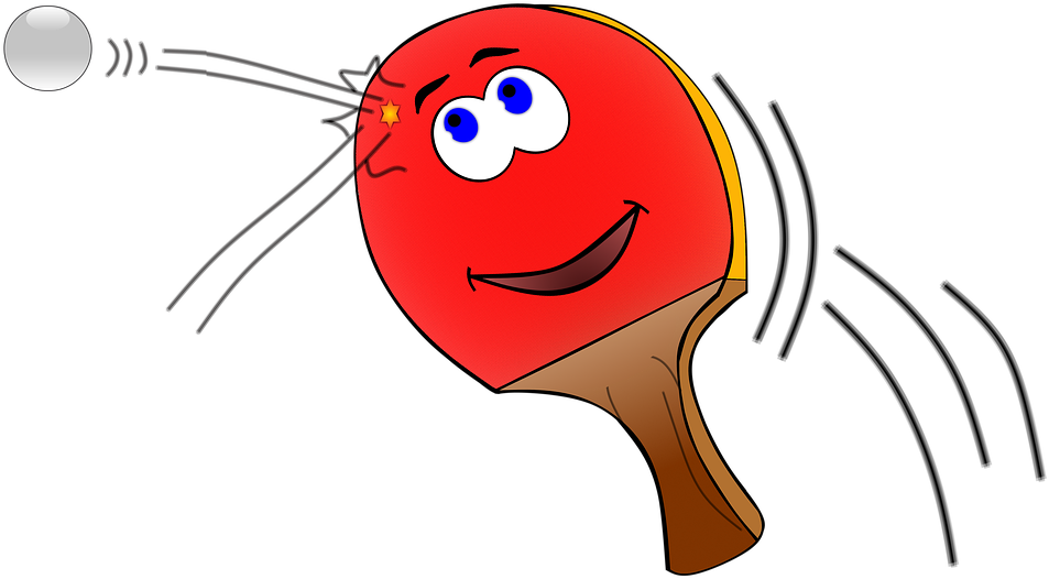 Table Tennis Racket Clip Art, Free Vector Table Tennis - Tischtennisschläger Comic (960x684), Png Download