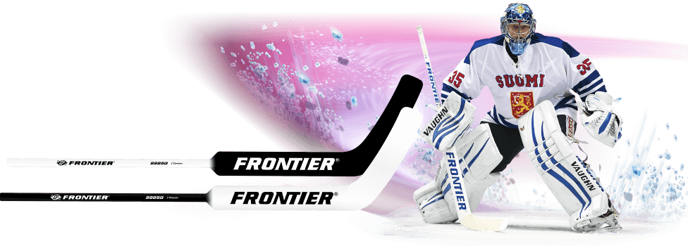 Atte Engren With Frontier 9985g Classic Stick - Frontier 9985g Senior Goalie Hockey Stick (976x350), Png Download
