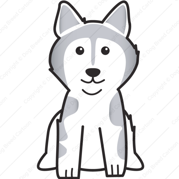 Buy Dog Caricature - Alaskan Malamute Dog Cartoon Tote Bag, Natural (600x600), Png Download