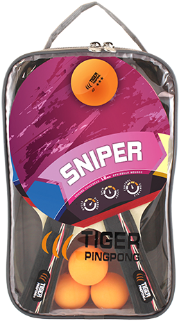 Sniper 4 Kit - Tiger Ping Pong Sniper Table Tennis Racket (341x500), Png Download