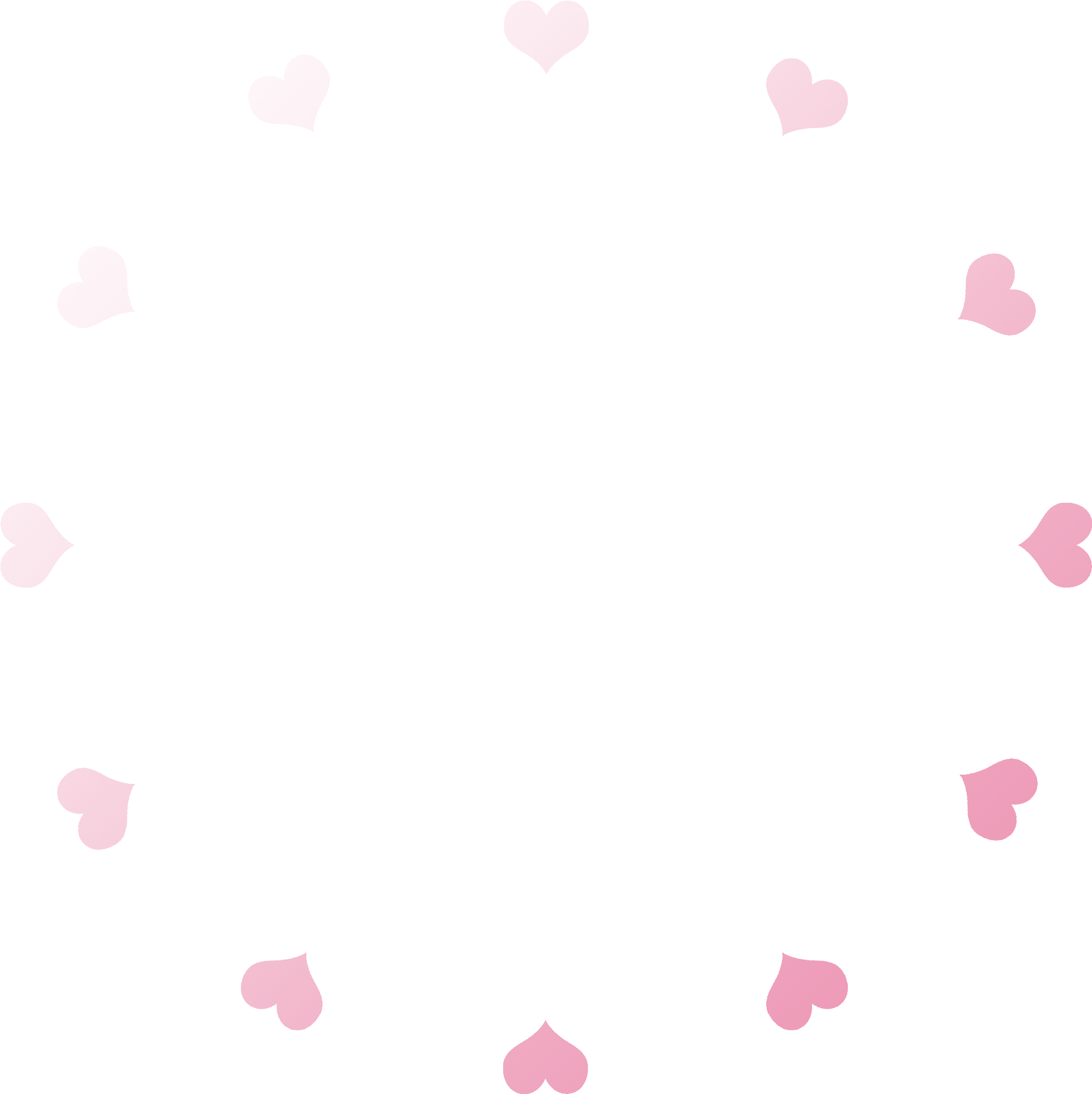 Clock Face Hearts Grad Pink White - Paper (2700x2700), Png Download