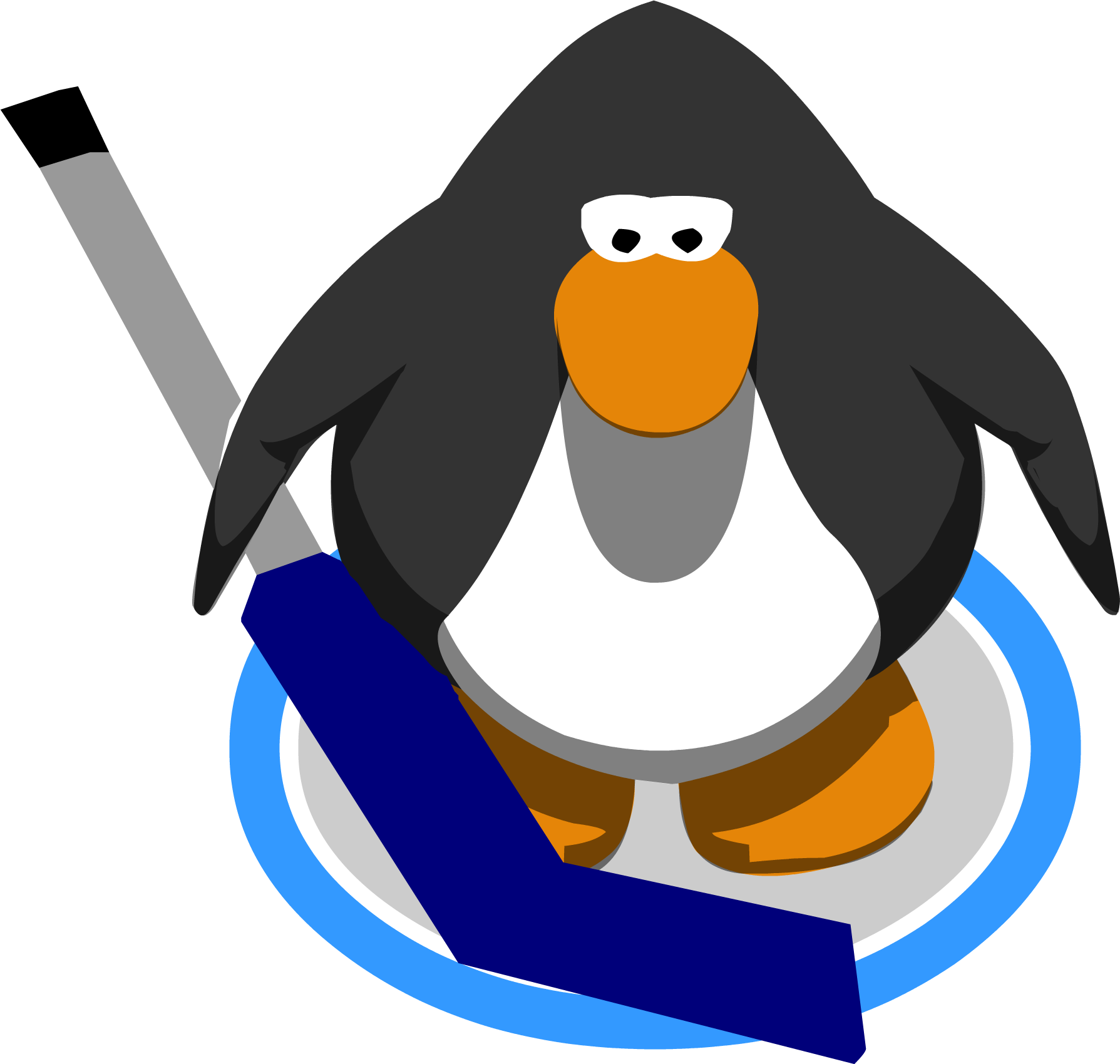 Goalie Hockey Stick In Game - Club Penguin Vuvuzela (1789x1700), Png Download
