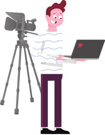 Cameraman - Camera Operator (354x455), Png Download