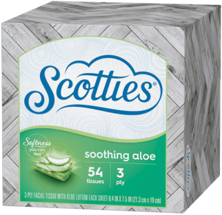 Scotties® Soothing Aloe Tissues - Scotties 2 Ply Facial Tissue 64 Ct (348x348), Png Download