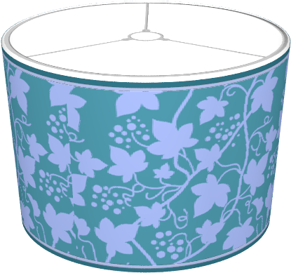 Grape Vines Leaves & Fruit Green & Lavender - Lampshade (674x516), Png Download