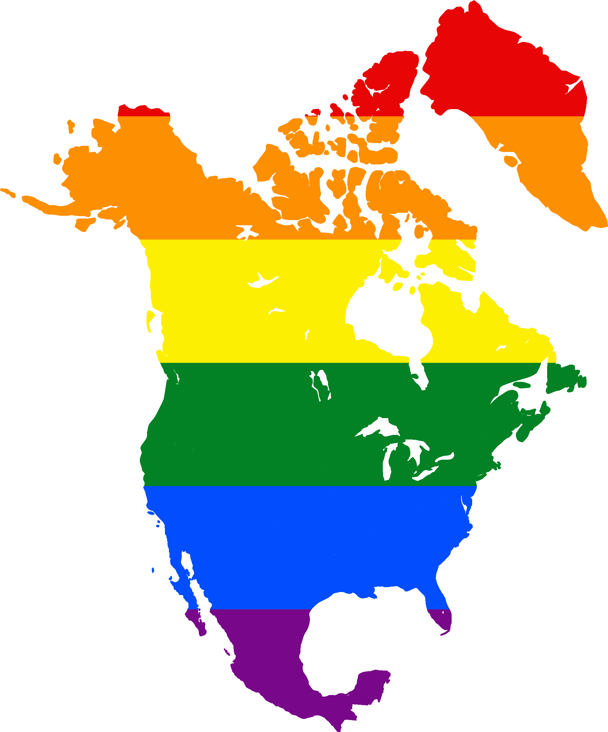 Go To Image - Flag Map Of North America (2000x2408), Png Download