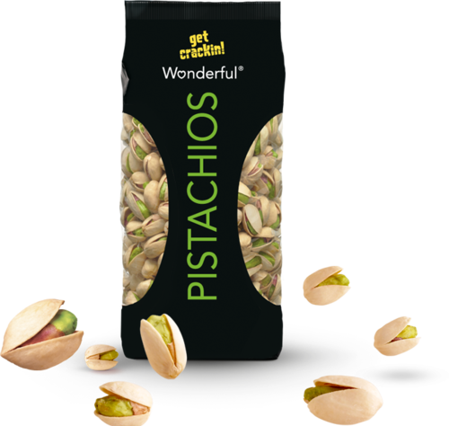Wonderful Pistachios - Wonderful Pistachios, Roasted And Salted, 16-oz Bag (500x474), Png Download