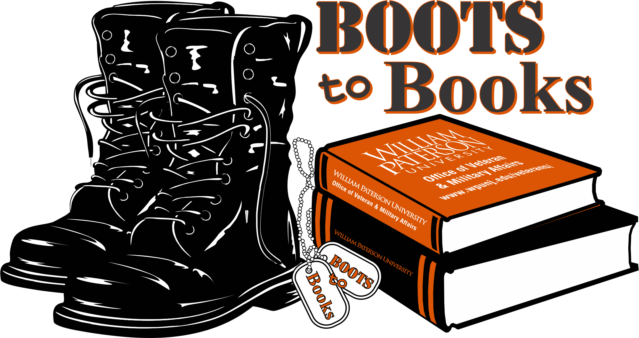 Wp Veterans Affairs Boots To Books H Art Ver 3 Crv - Illustration (2160x1145), Png Download