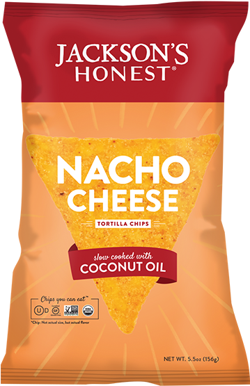 Nacho Cheese Tortilla Chips - Jackson's Honest - Organic Coconut Oil Yellow Corn (400x600), Png Download
