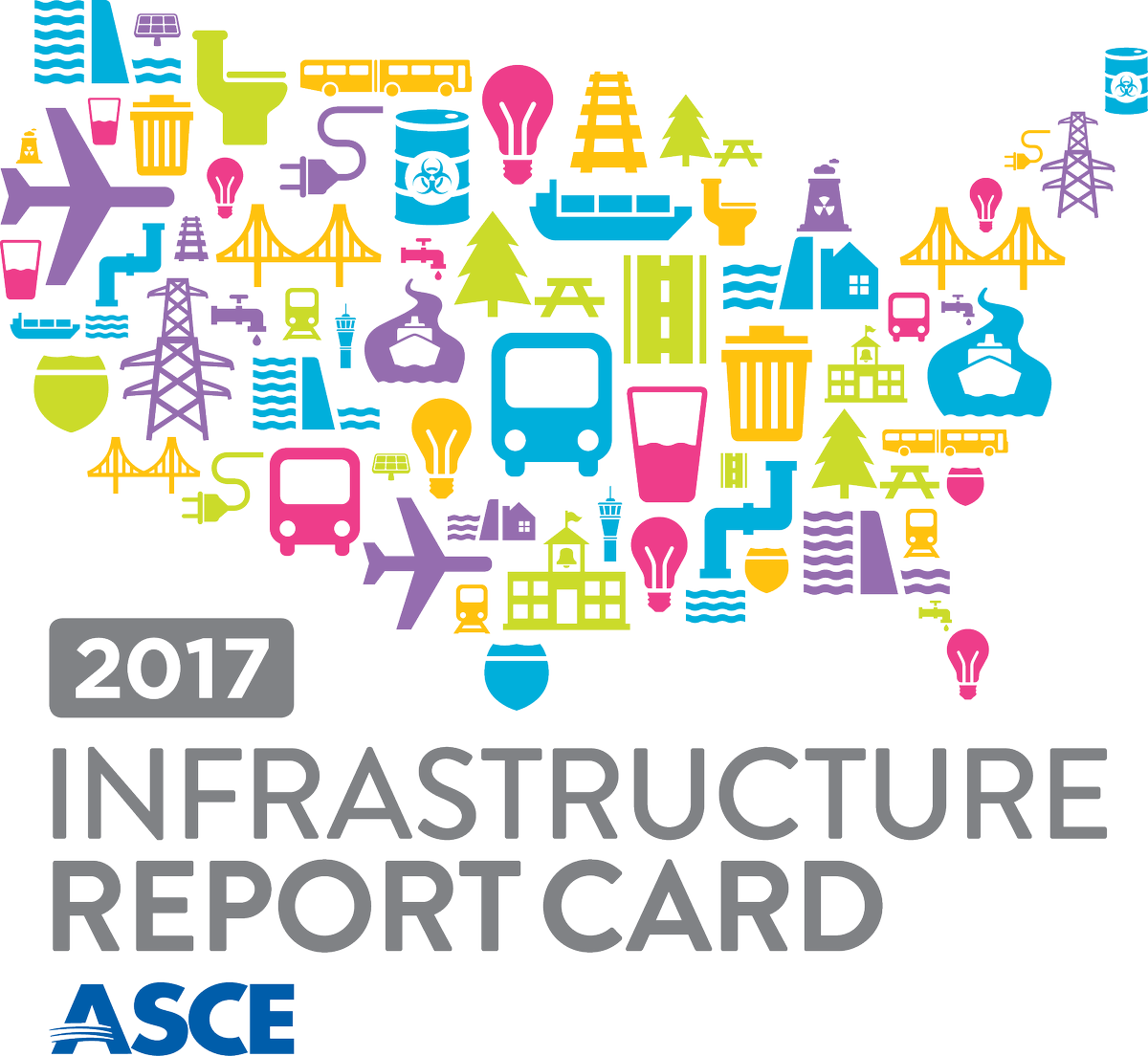 Asce Gov't Relations On Twitter - Asce Infrastructure Report Card 2017 (1200x1104), Png Download