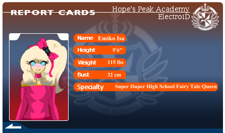 Emiko Isa's Report Card - Danganronpa Custom Report Cards (480x272), Png Download