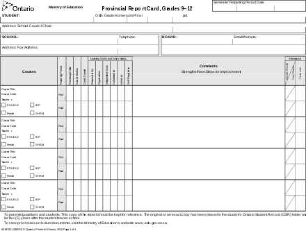 Report card comments - ontario pdf image