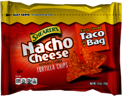 Nacho Cheese Taco In A Bag - Shearers Shearer's Kettle Cooked Mesquite (500x392), Png Download
