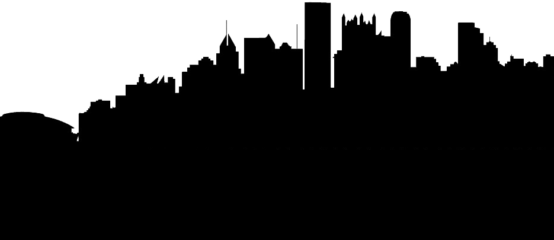 Pittsburghskyline Bk - - Silhouette (554x240), Png Download