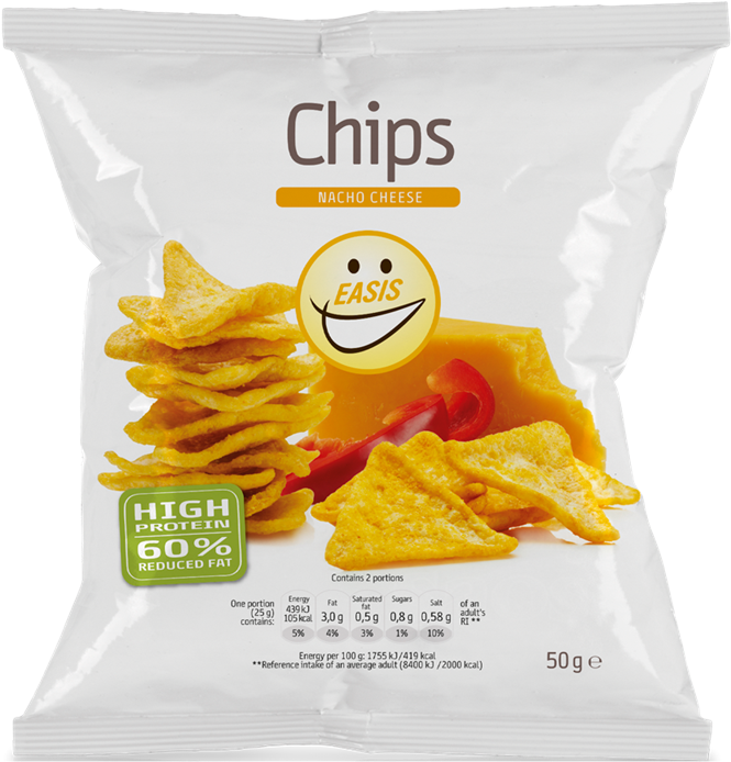 Nacho Cheese Crisps - Easis Chips (800x800), Png Download