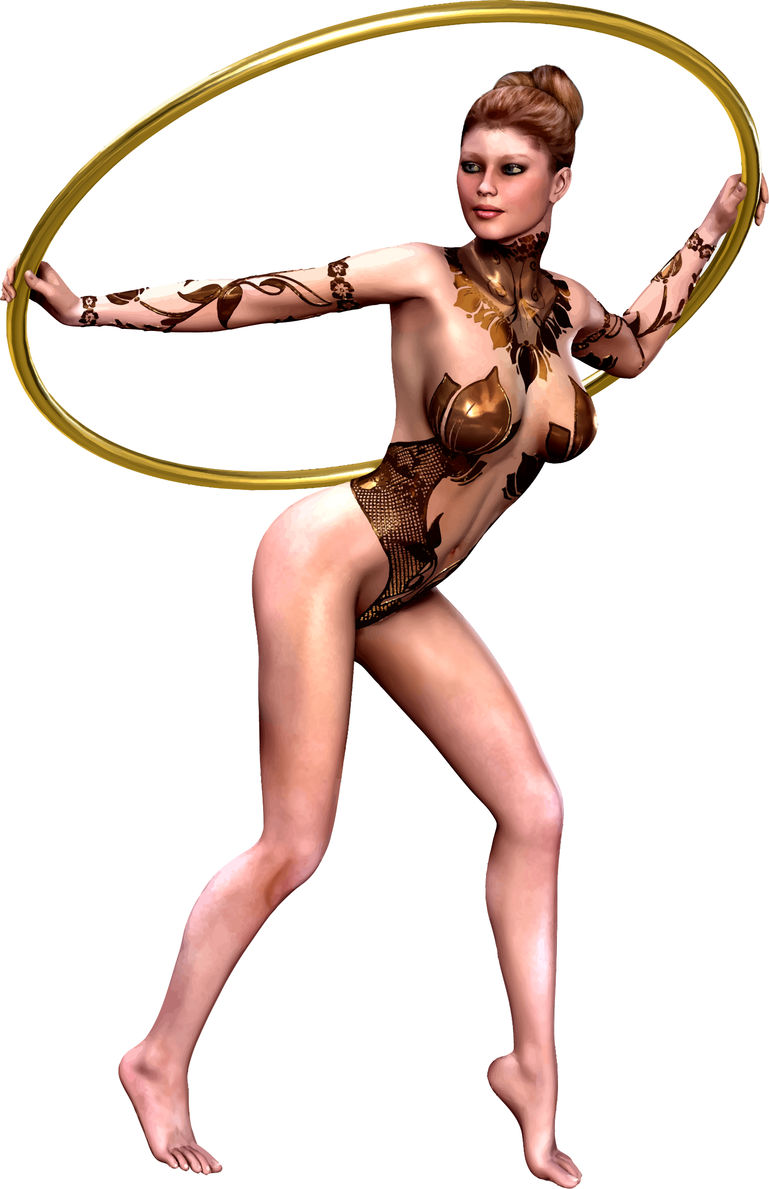 This Free Icons Png Design Of Girl Dancing With Hoop (1552x2400), Png Download
