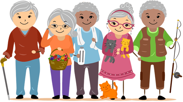 Visit The Elderly - Older Adults Clip Art (640x344), Png Download