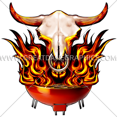 Download Error - Flaming Bull Skull (385x385), Png Download